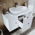 Dulap de baie cu chiuvetă, Hanah Home, 2561, MDF, Alb