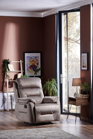 Fotoliu cu recliner, niron, enjoy tv, 80x105x80 cm, gri