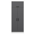 Dulap pentru haine, Minerva, Kale Anthracite, 90x235x52 cm, PAL, Antracit