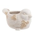 Ghiveci Bird, InArt, ceramica, 25x15x15, alb/auriu