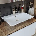 Dulap de baie cu chiuvetă, Hanah Home, 1751, 85x58x45 cm, MDF-LAM, Pin Atlantic / Alb Mat