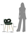 Scaunel Ilary Mini, Mauro Ferretti, 40x40x67 cm, MDF/fier/poliester, verde/auriu
