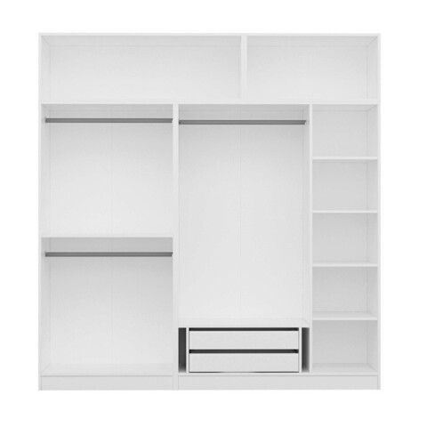 Dulap pentru haine, Minerva, Kale, 225x235x52 cm, PAL, Alb