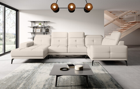 Coltar dreapta 6 locuri ELTAP, RT-33SOF, Neviro, 350x201x77 cm, lemn/poliester, bej deschis