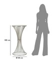 Masuta inalta Funnel, Mauro Ferretti, 50x50x100 cm, fier/marmura, argintiu