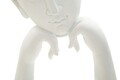 Figurina /sculptura decorativa  Buddha -B, Mauro Ferretti, 21.5x13x36 cm, polirasina, alb/auriu