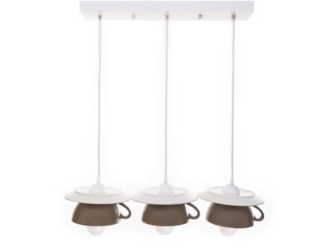 Lustra afternoon tea, deco republic, e27, 3x60w, ceramica, maro
