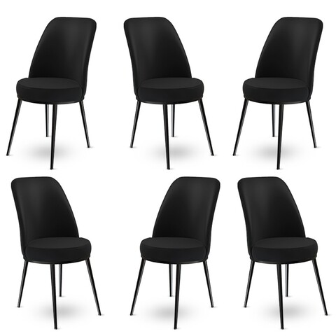 Set de scaune, Charlotte, Dexa, Metal, Negru