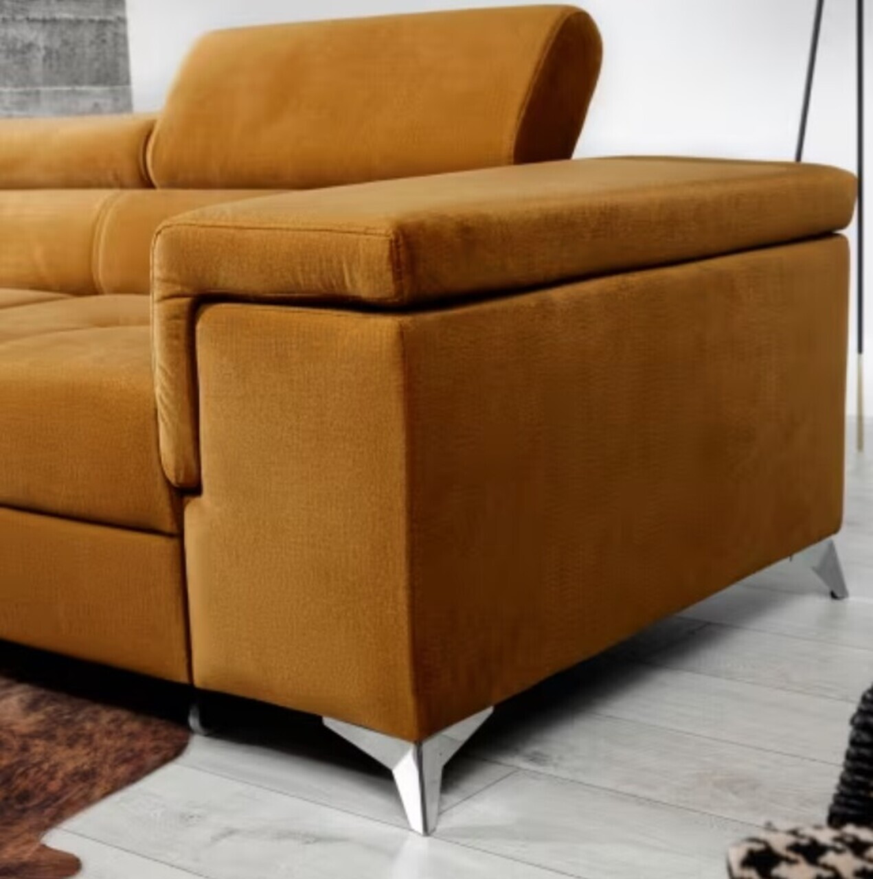 Coltar extensibil stanga 4 locuri ELTAP, Ric-65, Ricardo, 281x205x88 cm, lemn/poliester, mustar - view 9