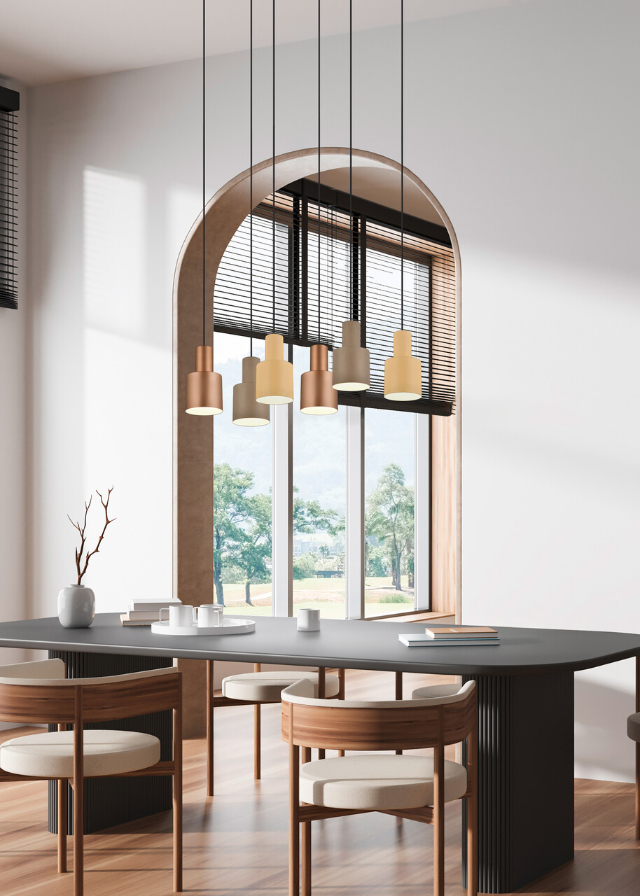 Lustra Agudo, TRIO, 85x27x150 cm, 40W, 6x E27, metal, multicolor
