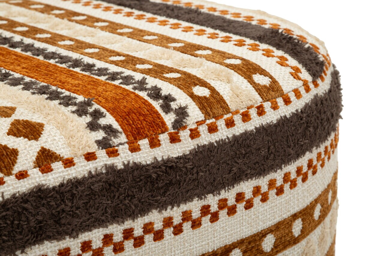 Bancheta, Mauro Ferretti, Ethnic, 82x40x40 cm, poliester/lemn masiv, multicolor — imaginea 4