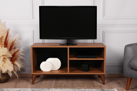 Comoda tv zisino walnut, kalune design, 100x35x54 cm, maro