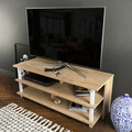 Comoda TV, Retricy, Pueblo, 120x44.6x47.4 cm, PAL, Stejar alb
