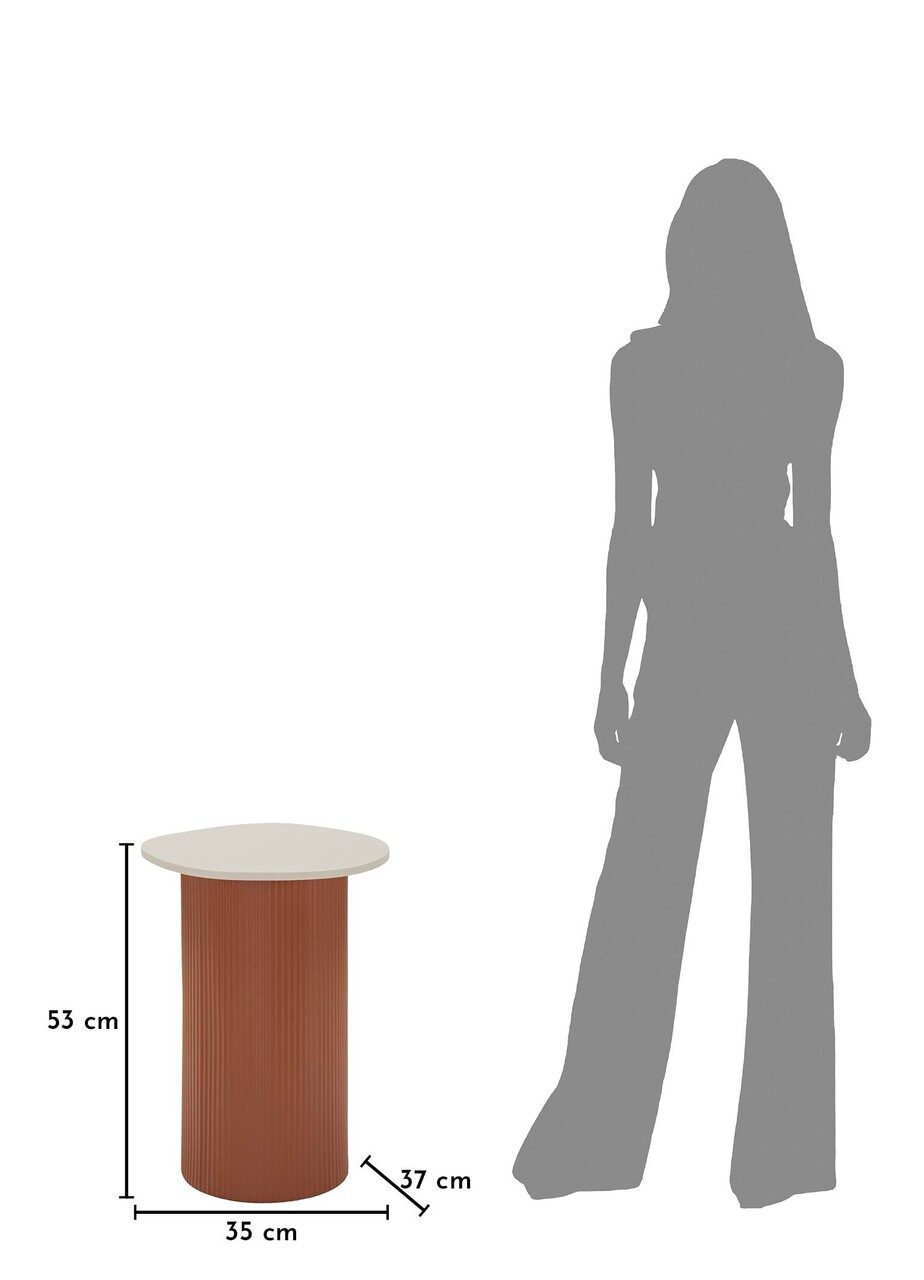 Masuta de cafea, Mauro Ferretti, Frankfurt, 35x37x53 cm, metal/MDF/marmura artificiala, rosu/alb - view 3