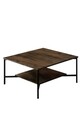 Masuta de cafea, Bexley, Black Line, 80x80x40 cm, PAL, Nuc / Negru
