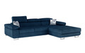 Coltar extensibil dreapta 4 locuri ELTAP, Armd-39, Armando, 289x203x85 cm, lemn/poliester, albastru inchis