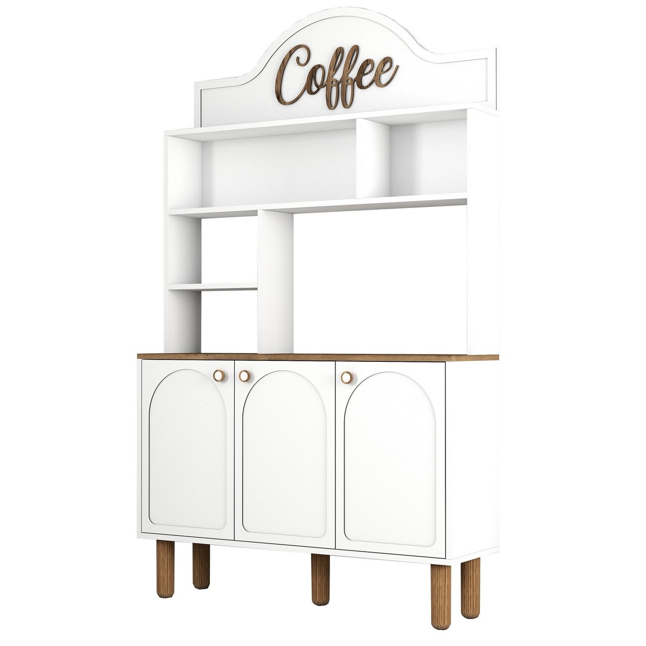 Dulap de bar pentru cafea, Hommy Craft, Bohem 860, 120x203x35 cm, PAL, Alb