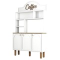 Dulap de bar pentru cafea, Hommy Craft, Bohem 860, 120x203x35 cm, PAL, Alb