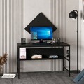 Birou, Minerva, Greta Matte 7041, 120x74x60 cm, PAL, Negru