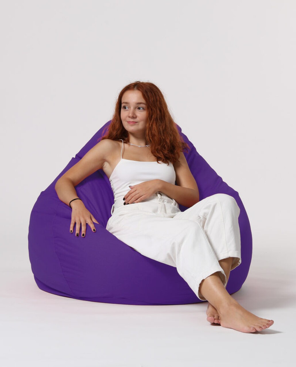 Fotoliu Puf, Bean Bag, Ferndale Premium XXL, 115 X 130 Cm, Poliester Impermeabil, Mov