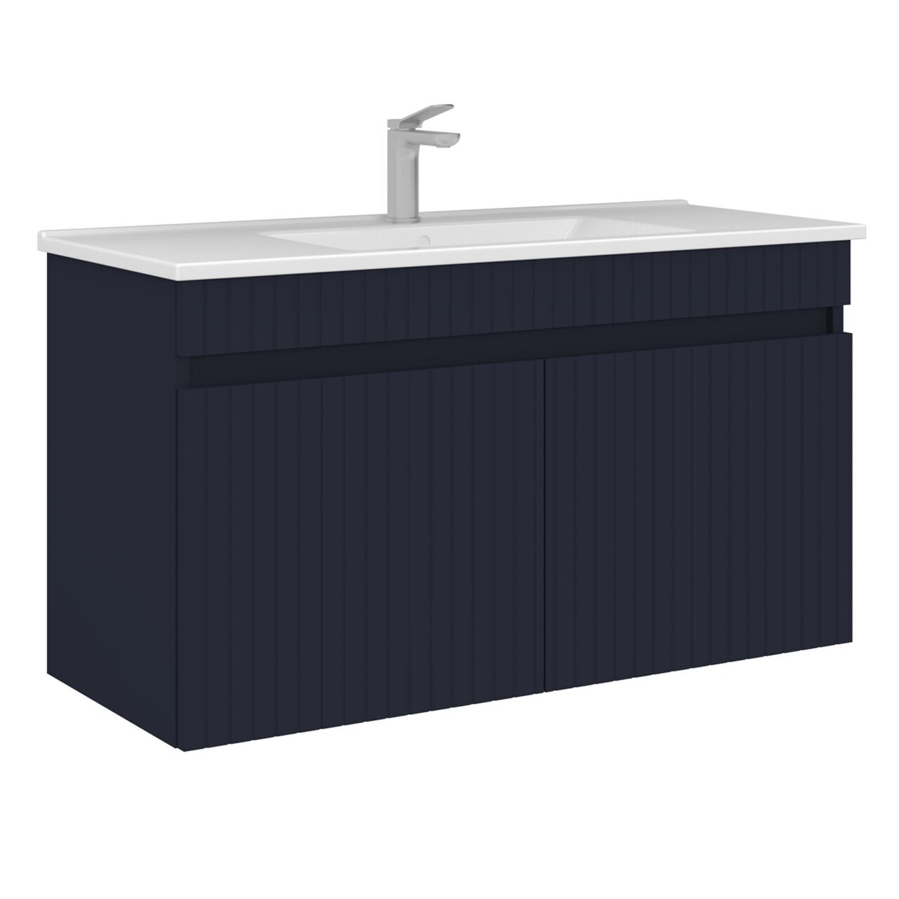 Dulap de baie cu chiuvetă, Hanah Home, Tivoli 100, Albastru marin mat — imaginea 4