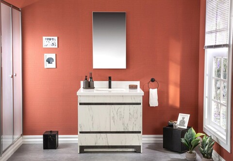 Set mobilier de baie (2 piese), jussara, edisto 36, alb negru