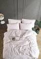 Lenjerie de pat dubla, Road Potlu - Beige, EnLora Home, 70% bumbac/30% poliester