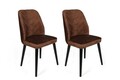 Set scaune 4 piese, Nmobb, Dallas-526 V4, Metal, Maro / Negru