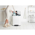 Cos de gunoi cu pedala, Brabantia, Bo Pedal, 2x30 L, 36.3x54.1x65.2 cm, otel, alb