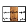 Decoratiune de perete, Respect / Your Home / Your Family / Your Love 1, Lemn/metal, Dimensiune: 88 x 57 cm, Nuc / Negru