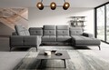 Coltar stanga 6 locuri ELTAP, LT-05GO, Neviro, 350x201x77 cm, lemn/poliester, gri