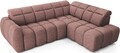 Coltar extensibil dreapta 4 locuri ELTAP, RT-24PAO, Falconn, 258x208x107 cm, lemn/poliester, roz inchis