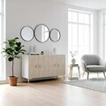 Consola, Hanah Home, Squarel 120, 120x75x32 cm, Alb / Travertin