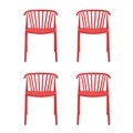 Set 4 scaune Carlo, Heinner, plastic, rosu