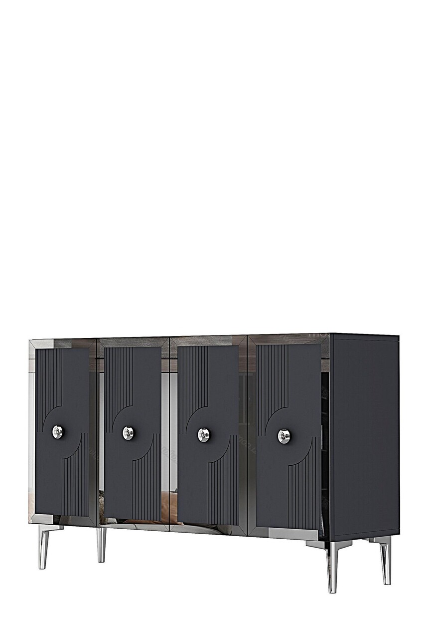 Consola, Hanah Home, Pega 120, 120x79x32 cm, Antracit / Argintiu - view 4