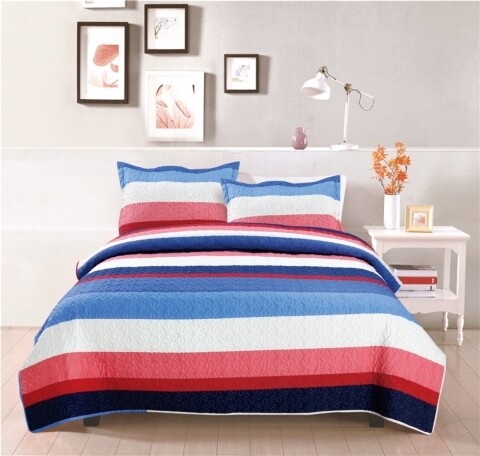 Set cuvertura matlasata Long Beach, Heinner Home, 200 x 220 cm/ 2 x 50 x 70 cm, 100% poliester, multicolor