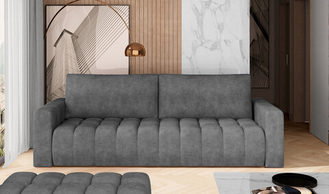 Canapea extensibila 3 locuri ELTAP, Laz11, Lazaro, 247x97x92 cm, lemn/poliester, gri