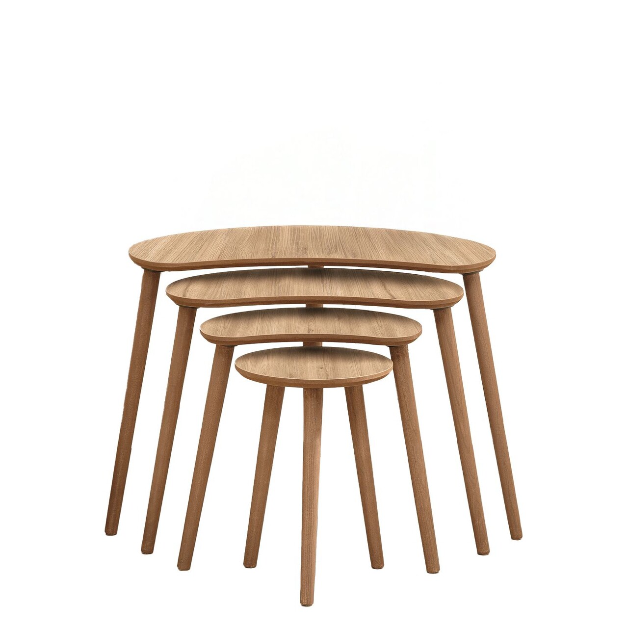 Set masute Nesting 4 piese, Hanah Home, Moon, Stejar - imagine 6