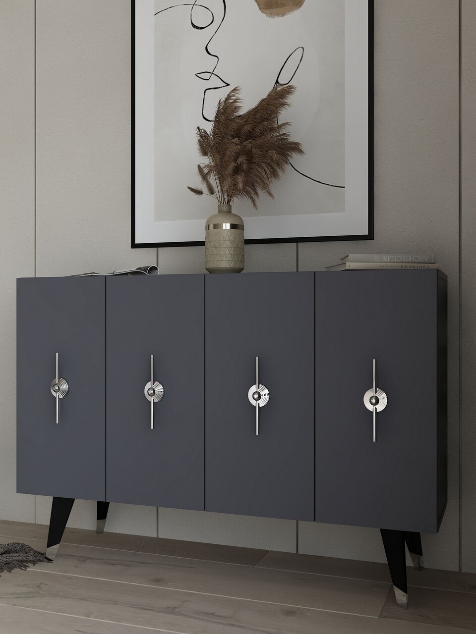Consola, Olivia, Quart Ramada, Argintiu / Antracit - 1 | YEO