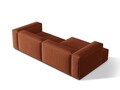 Coltar modular stanga 4 locuri, Nuria-215, Micadoni Home, 292x147x72 cm, tesatura structurata chenille, caramiziu