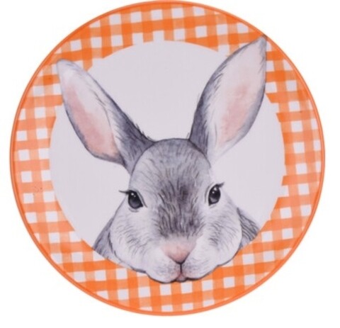 Poza Platou pentru servire Bunny, Ã˜16 cm, dolomit, portocaliu