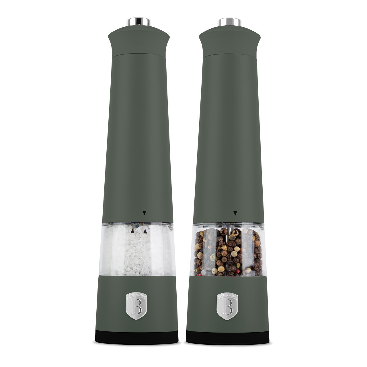 Set 2 rasnite electrice pentru sare/piper Berlinger Haus, Matte Green, plastic/ceramica, verde mat - imagine 5