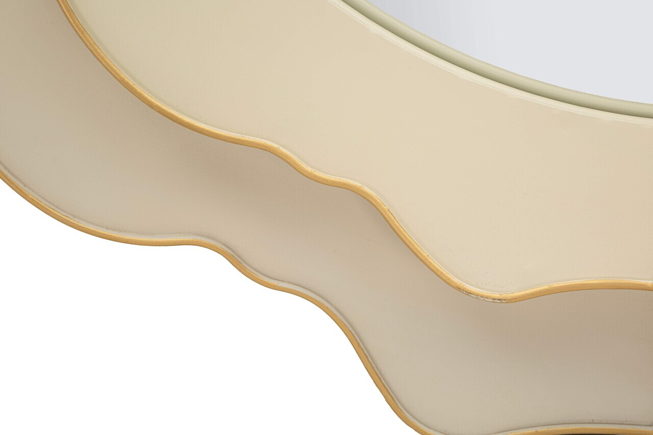 Oglinda de perete, Romantic Round, Mauro Ferretti, fier/MDF, 95x95 cm, crem/gri — imaginea 5