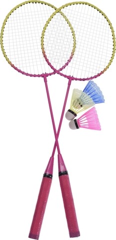 Set badminton pentru plaja, 5 piese, metal, roz Excellent Houseware imagine noua 2022