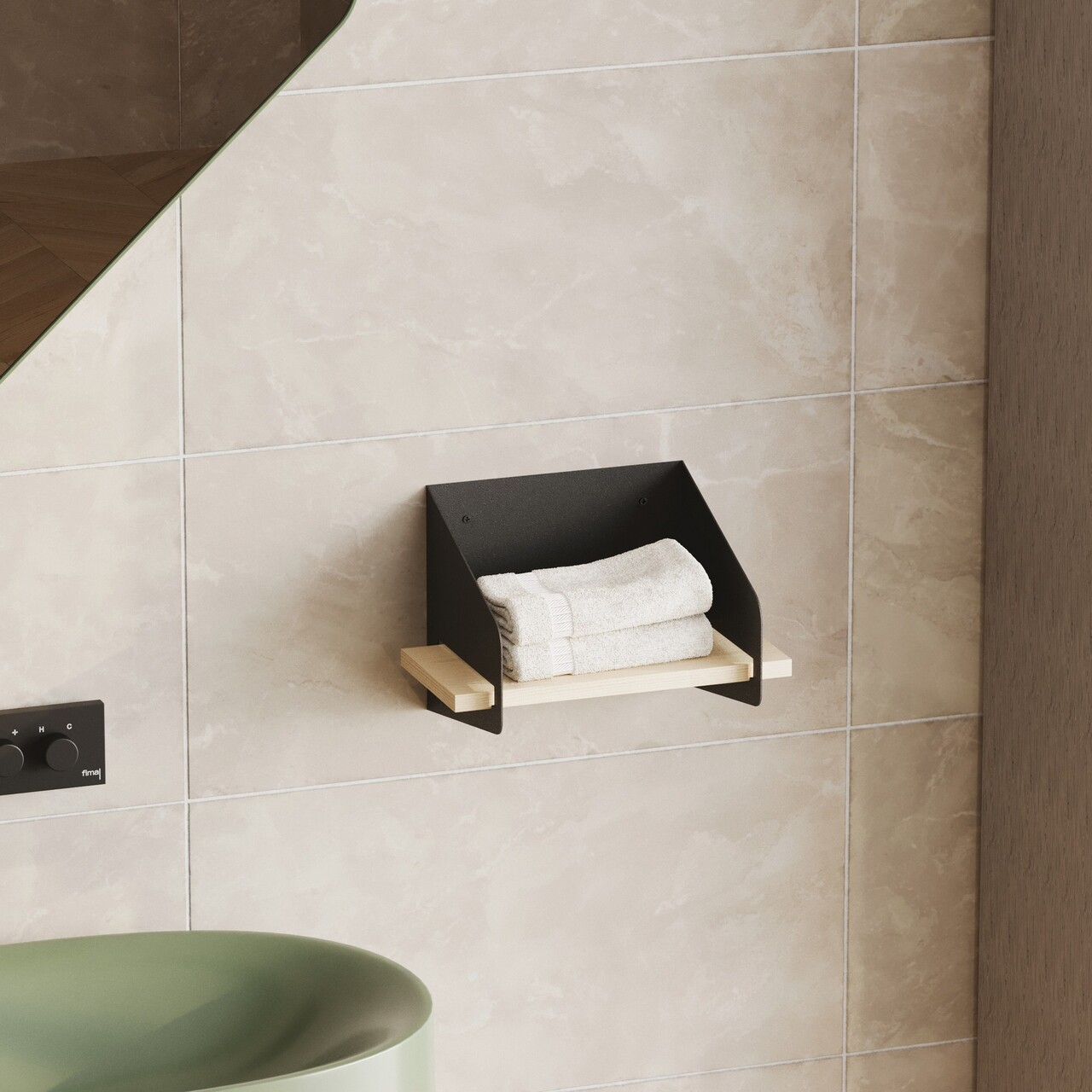 Raft de perete, Cerritos, Short Arm, Negru - 1 | YEO