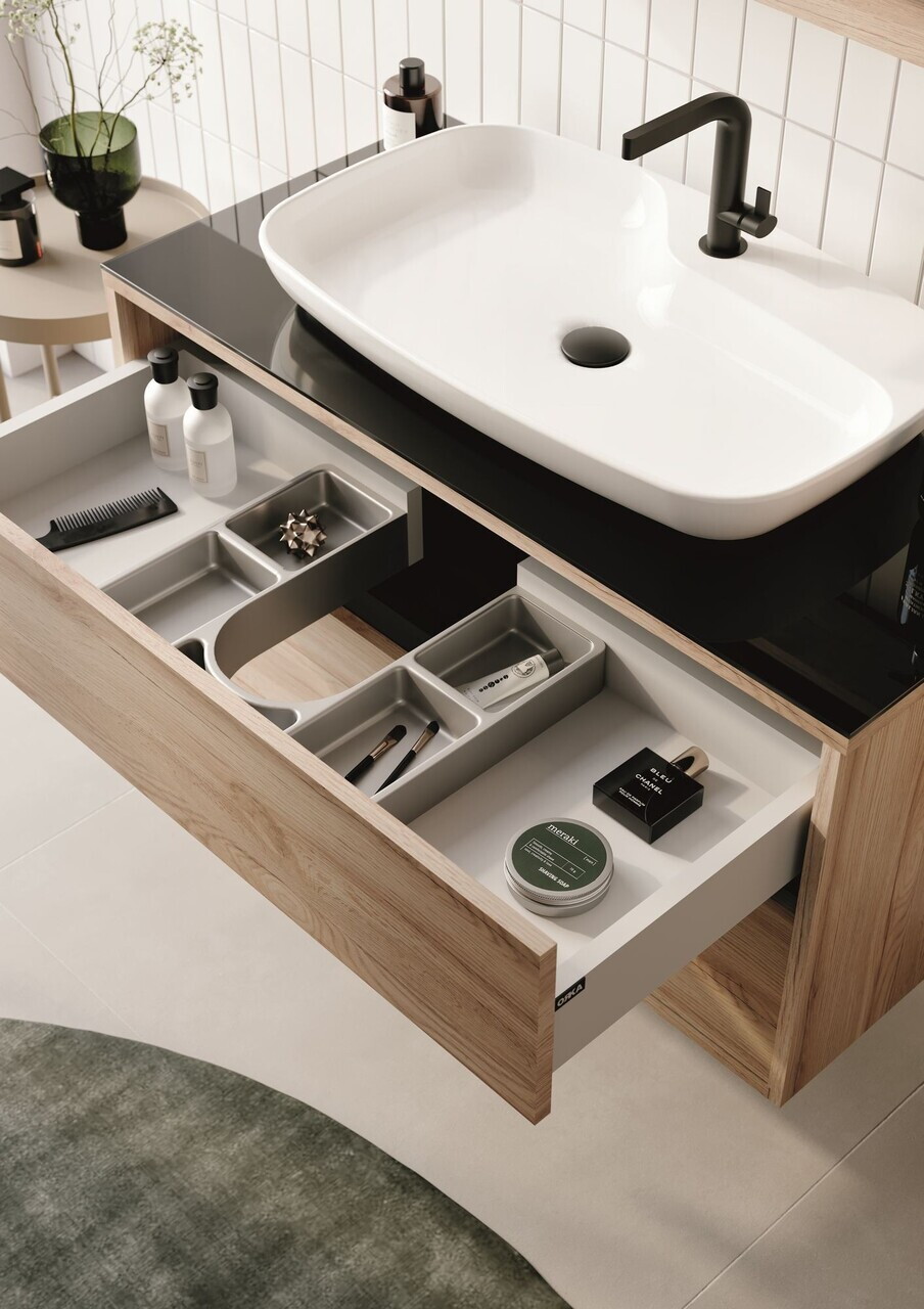 Dulap de baie cu chiuvetă, Hanah Home, Galia 100 v2, Stejar — imaginea 5