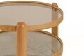 Masuta de cafea, Hanah Home, Golf 100, 100x48x100 cm, LEMN MASIV DE STEJAR, Stejar / Marmură gri