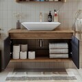 Dulap de baie cu chiuvetă, Hanah Home, 1703, 100x58x45 cm, MDF-LAM, Pin Atlantic / Antracit