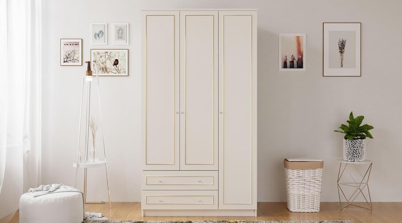 Dulap pentru haine, Rabi, Rb-076, 105x180x52 cm, Alb mat - 1 | YEO