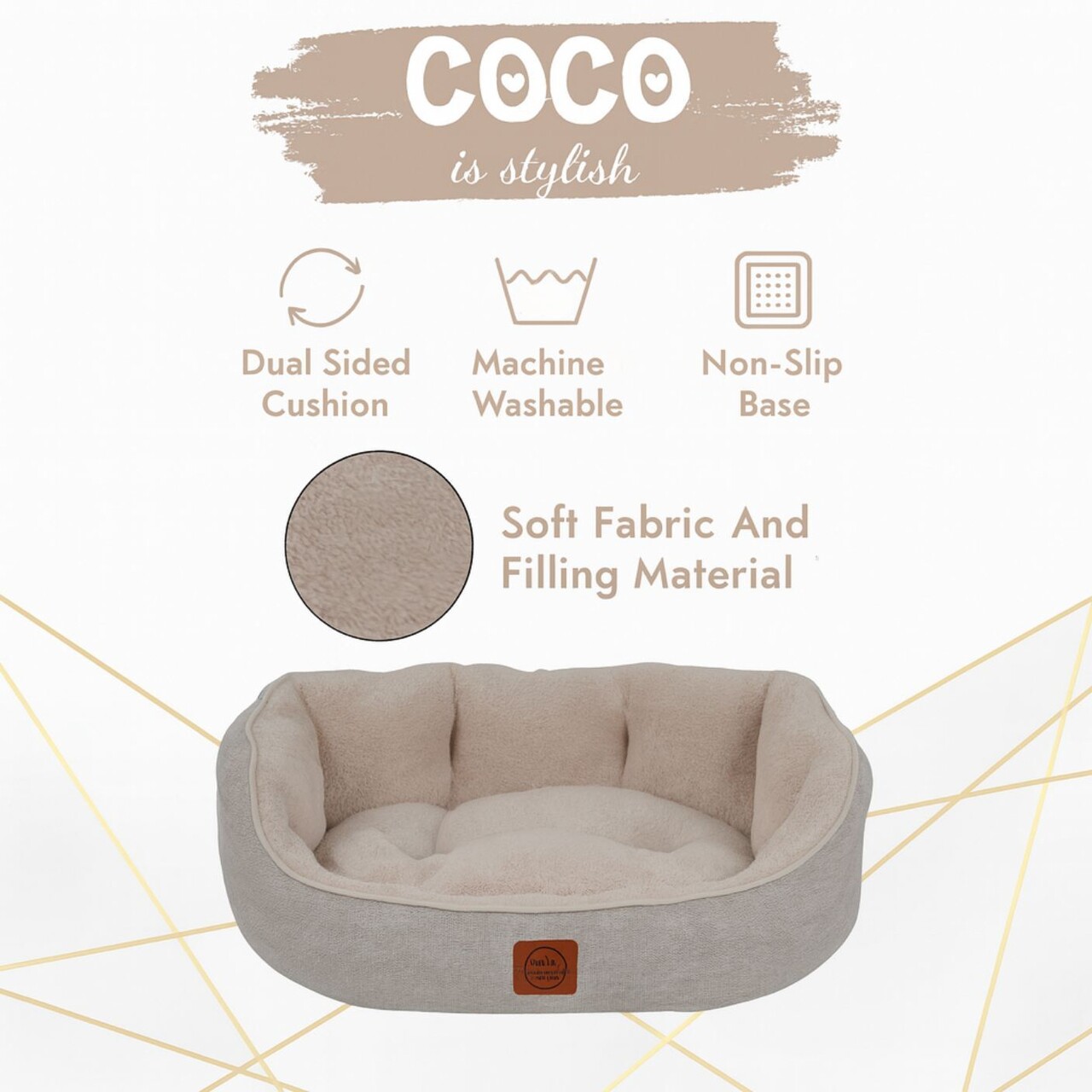 Pat pentru animale de companie, Paws &amp; Whiskers, Coco S, Material exterior: 100% poliester, Bej - view 5